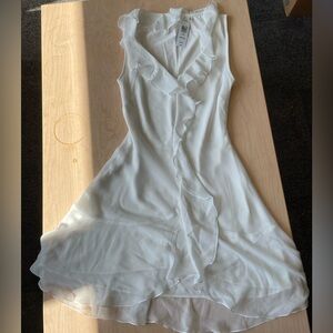 Wilfred white ruffle mini dress